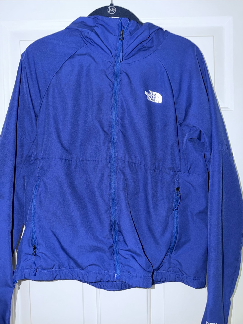The North Face L/S Hooded Windbreaker Jacket Royal Blue Zipper Medium